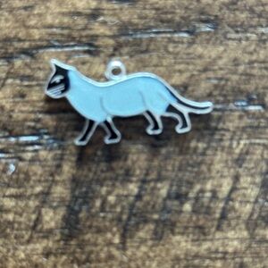 Enameled Sterling Cat Charm